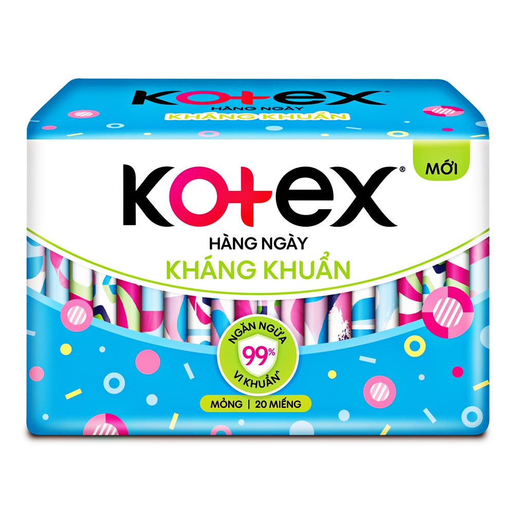 Băng vệ sinhKotex  hàng ngày kháng khuẩn xanh  8 miếng 