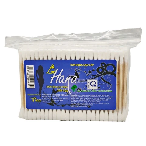 Tăm bông hana gói poly  200 que