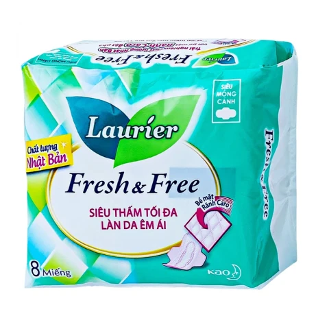 Băng vệ sinh Laurier  Fresh  siêu mỏng cánh  8 miếng 