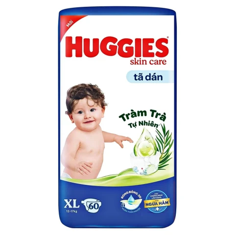 Tã bỉm dán   Huggies Skin Care XL60