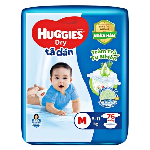 Tã bỉm quần  Huggies dry M76 