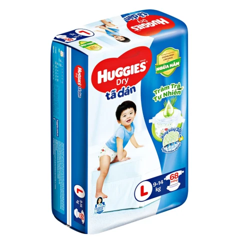 Tã bỉm quần  Huggies dry L68