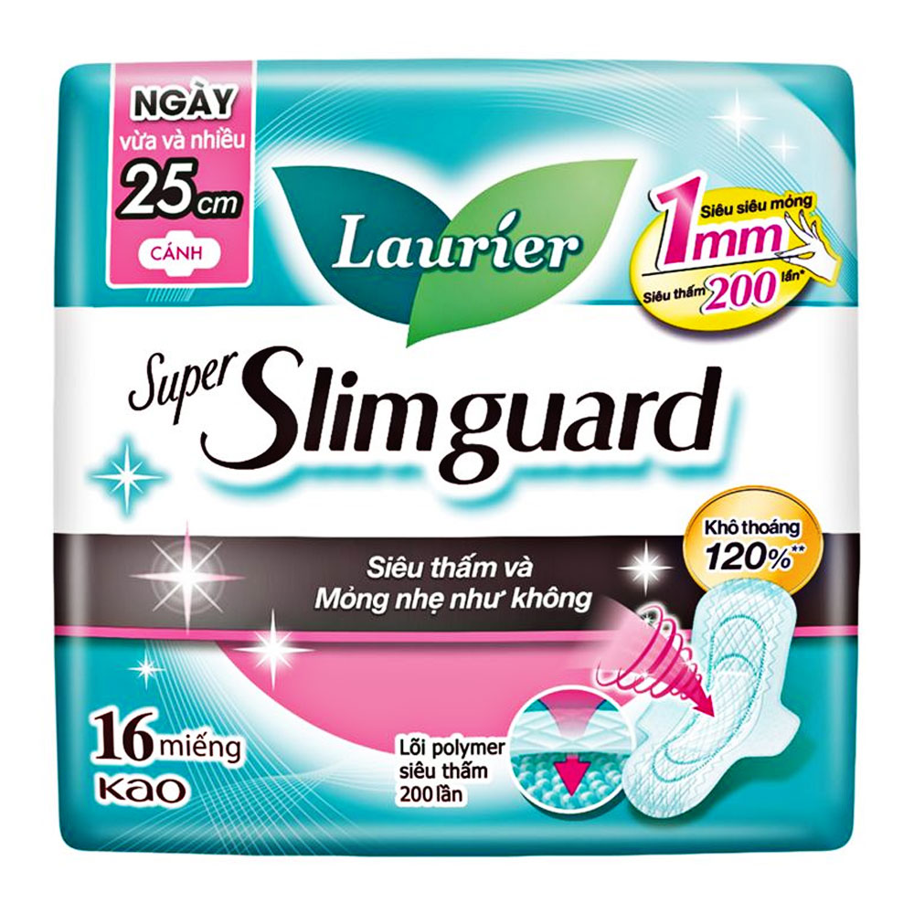 Băng vệ sinh Laurier  Super Slimguard 25cm  8 miếng 