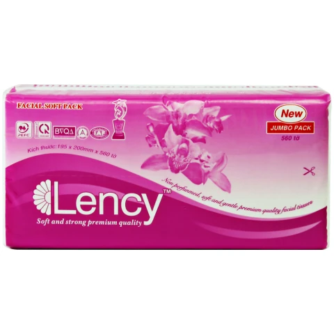 Giấy ăn  Lency  lụa 3 lớp  180 tờ