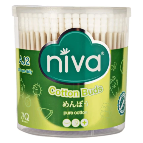 Tăm bông Niva thân giấy hộp người lớn AJ2 200 que