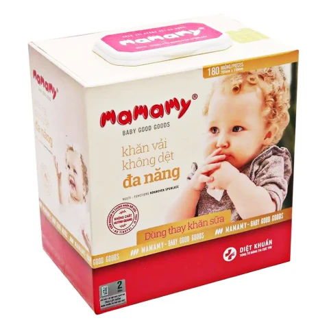 Khăn khô  Mamamy  cotton đa năng 180 tờ