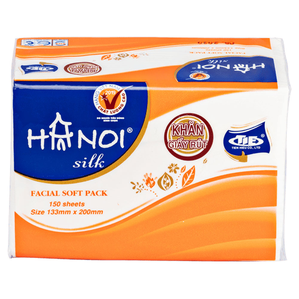 Giấy ăn Hà Nội rút gói ngắn 3 lớp  150 tờ