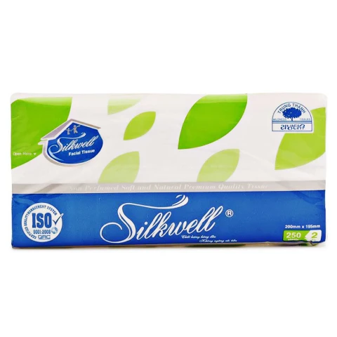 Giấy ăn Silkwell rút 250 tờ x2 + Khuyến Mại