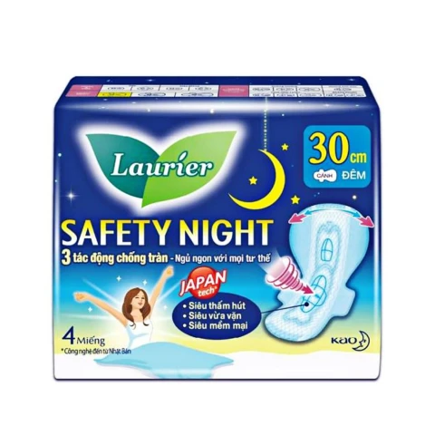 Băng vệ sinh Laurier  đêm siêu an toàn 30cm  4 miếng 