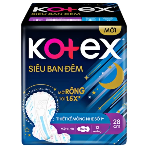 Băng vệ sinh Kotex đêm 28cm  12 miếng 