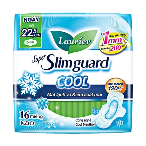Băng vệ sinh Laurier siêu mỏng 1mm mát lạnh 22.5cm  16 miếng 