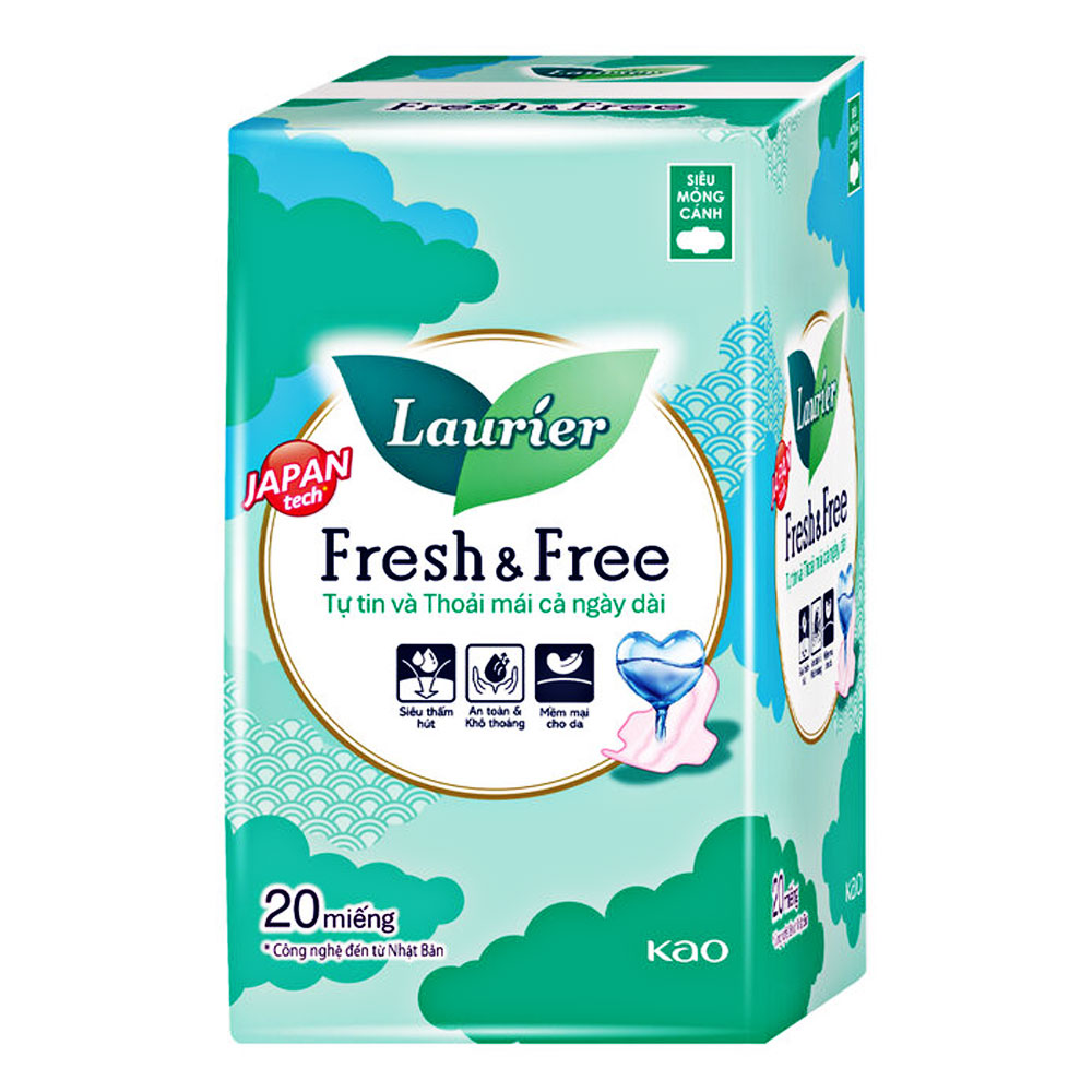 Băng vệ sinh Laurier  siêu mỏng cánh  20 miếng 