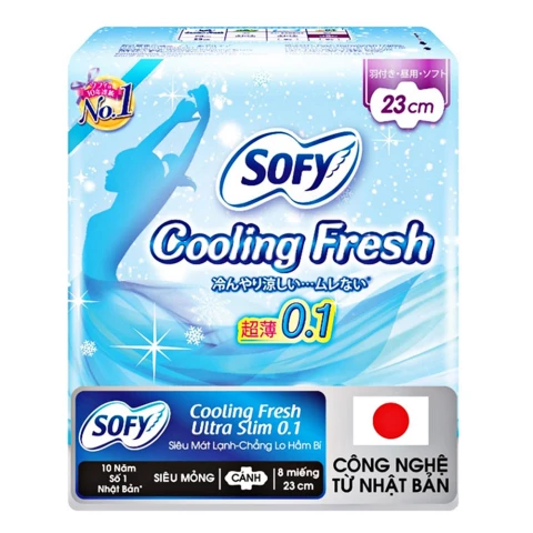 Băng vệ sinh Sofy Cooling Fresh siêu mỏng cánh 0.1 23cm  8 miếng 