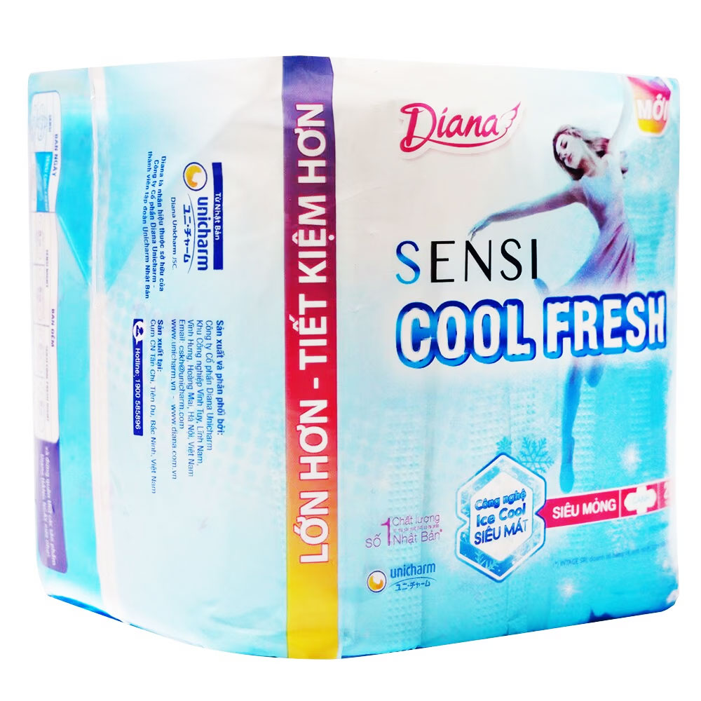 Băng vệ sinh Diana Sensi Cool Fresh siêu mỏng cánh  20 miếng 