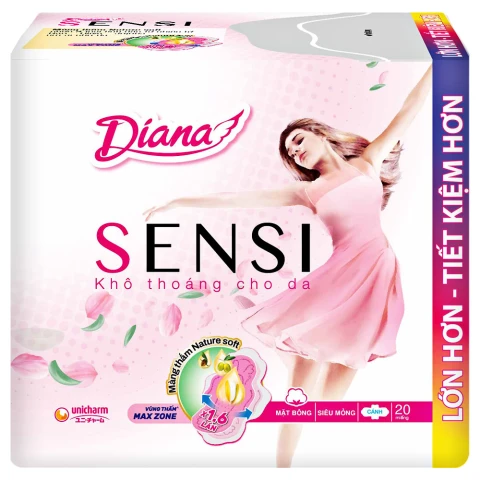 Băng vệ sinh Diana Sensi siêu mỏng cánh  20 miếng 