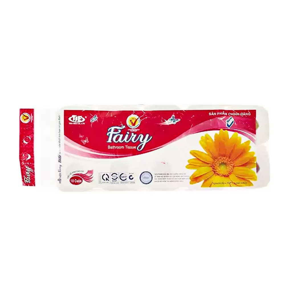 Giấy vệ sinh Fairy có lõi 3 lớp đỏ 10 cuộn