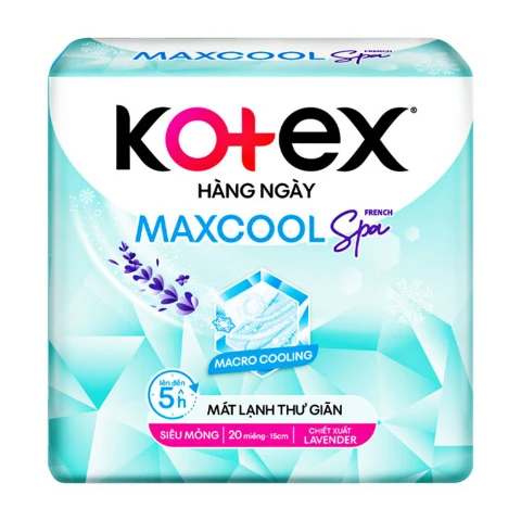 Băng vệ sinh Kotex hàng ngày kháng khuẩn  thảo dược Cool  15cm  20 miếng 