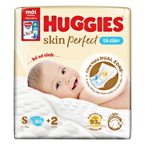 Tã bỉm dán  Huggies sơ sinh S80