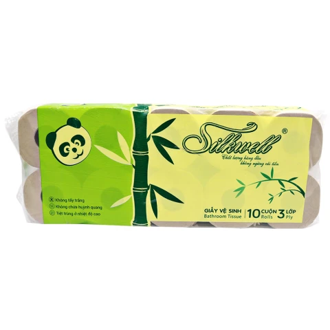Giấy vệ sinh Silkwell   Brown 3 lớp  10 cuộn