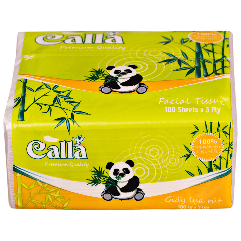 Giấy ăn  Calla  tre 3 lớp 100 tờ, mua 3 tặng 1