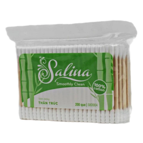 Tăm bông Salina gói người lớn thân trúc SBD0003 100 que
