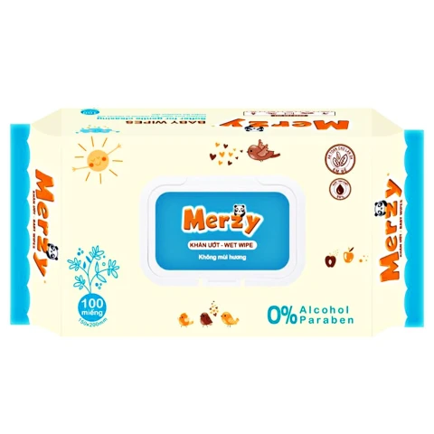 Khăn ướt  Merzy không mùi  100 tờ 