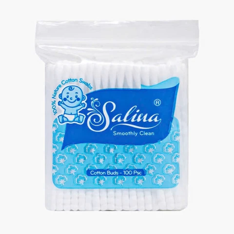 Tăm bông  Salina trẻ em thân nhựa 20 đầu tròn SBD010 100 que