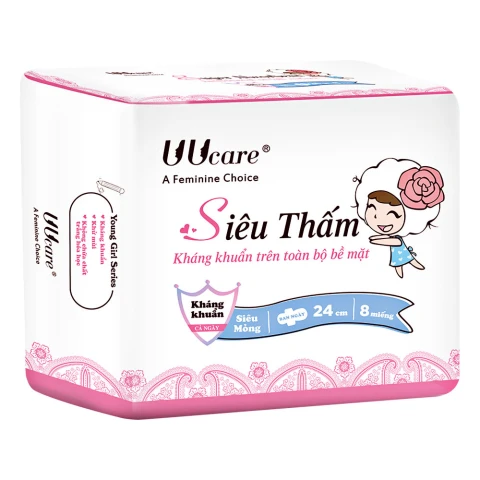 Băng vệ sinh Young Girl ban ngày siêu thấm  mặt lưới 24cm  8 miếng 