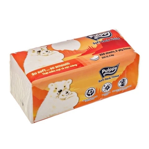 Giấy ăn  Pulpply rút Bear 2 lớp  250 tờ