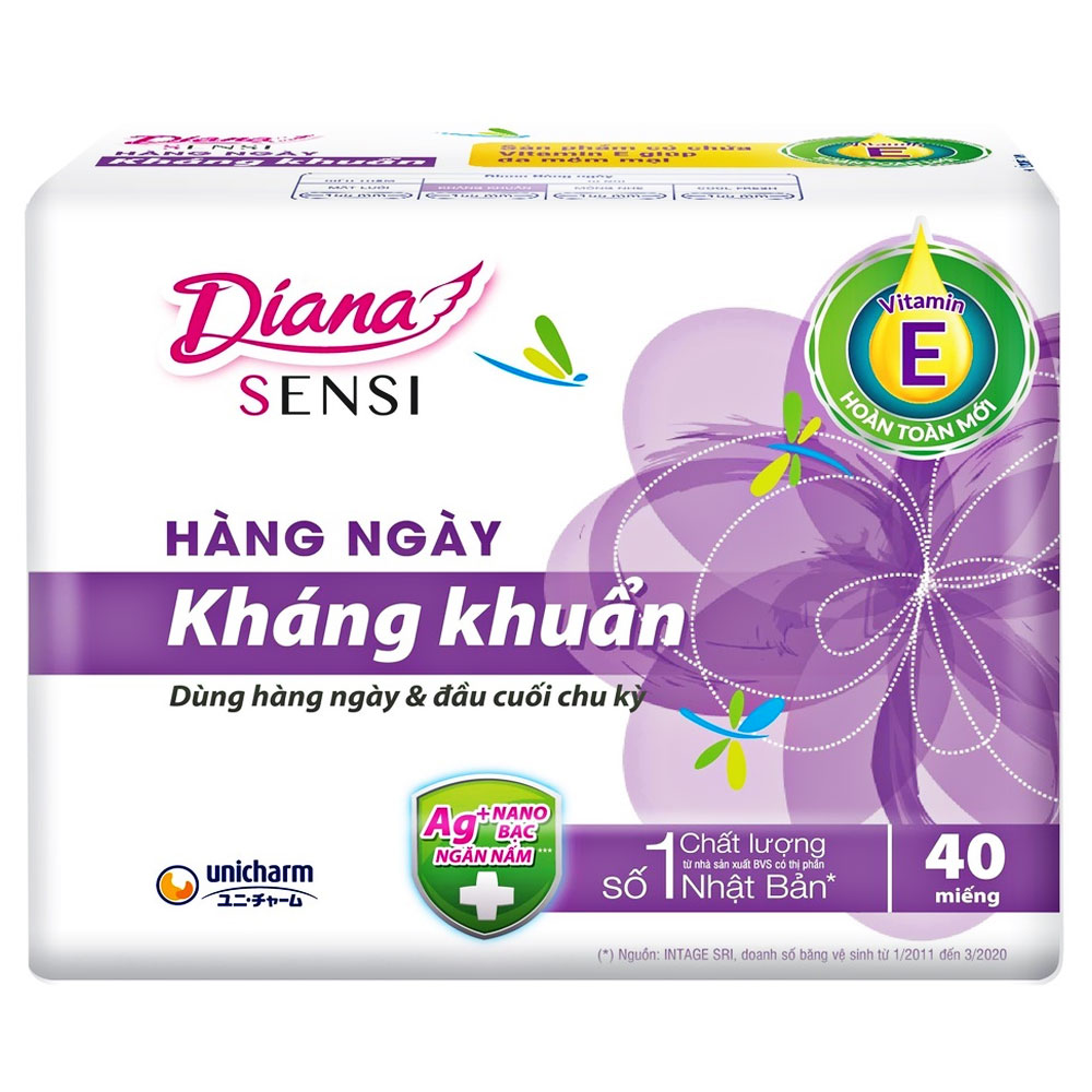 Băng vệ sinh Diana hàng ngày kháng khuẩn  40 miếng 