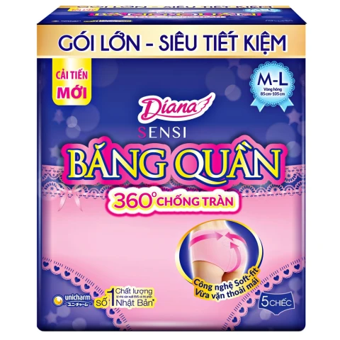 Băng vệ sinh Diana sensi băng quần M-L  5 chiếc