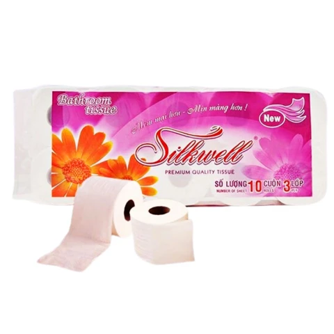 Giấy vệ sinh Silkwell  3 lớp không lõi 10 cuộn