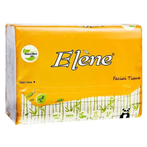Giấy ăn Elene vàng (tre ngắn )3 lớp 100 tờ -  Lốc 10