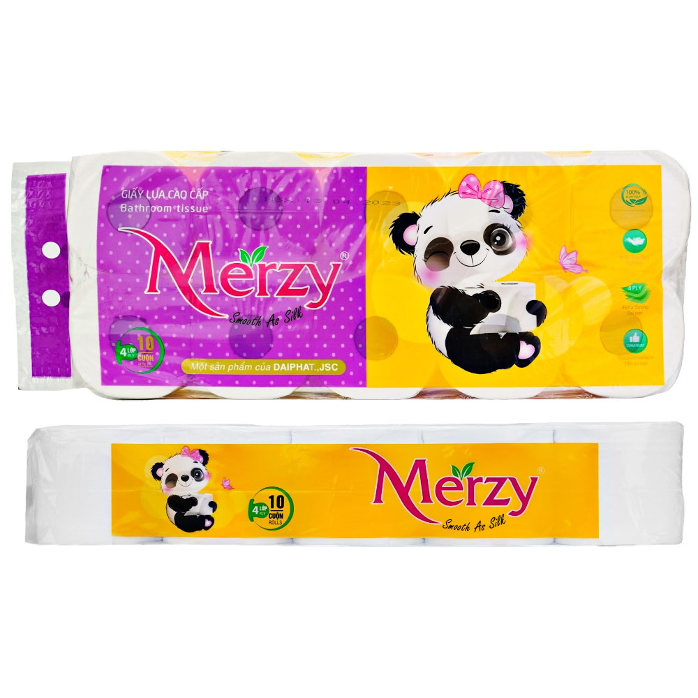 Giấy vệ sinh  Merzy 12 cuộn có lõi vàng
