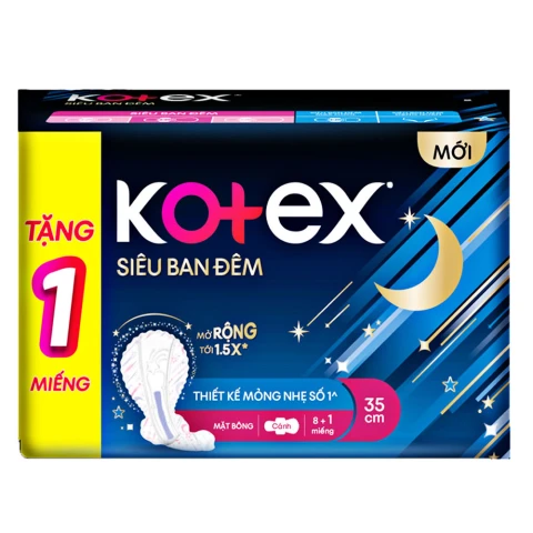 Băng vệ sinh Kotex siêu ban đêm 35cm  8 miếng 