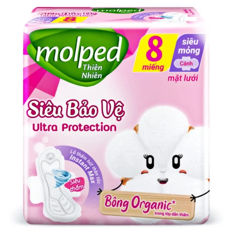 Băng vệ sinh Molped thiên nhiên siêu bảo vệ siêu mỏng cánh   8 miếng 