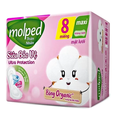 Băng vệ sinh Molped thiên nhiên siêu bảo vệ Maxi cánh 8 miếng 