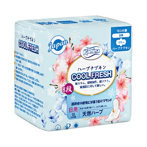 Băng vệ sinh Kamina thảo dược  Cool Fresh hàng ngày 15.5cm 18 miếng 