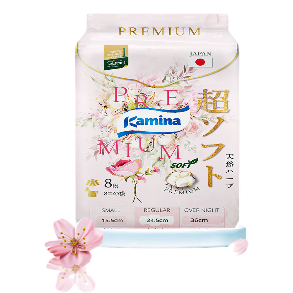 Băng vệ sinh Kamina thảo dược Soft ban ngày 24.5cm  8 miếng 
