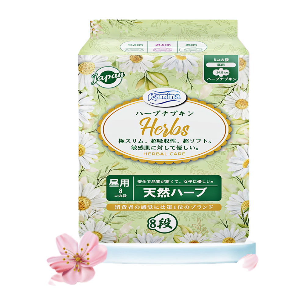 Băng vệ sinh Kamina thảo dược  Herb  ban ngày 24.5 cm  8 miếng 