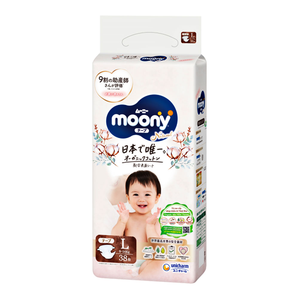 Tã bỉm dán  Moony L38