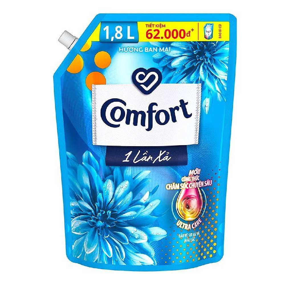Nước xả vải Comfort 1 lần xả hương Ban Mai túi  1.8L