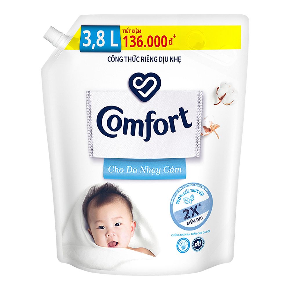 Nước xả vải trẻ em Comfort cho da nhạy cảm can 3.6L