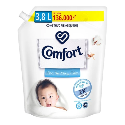 Nước xả vải trẻ em Comfort cho da nhạy cảm can 3.6L