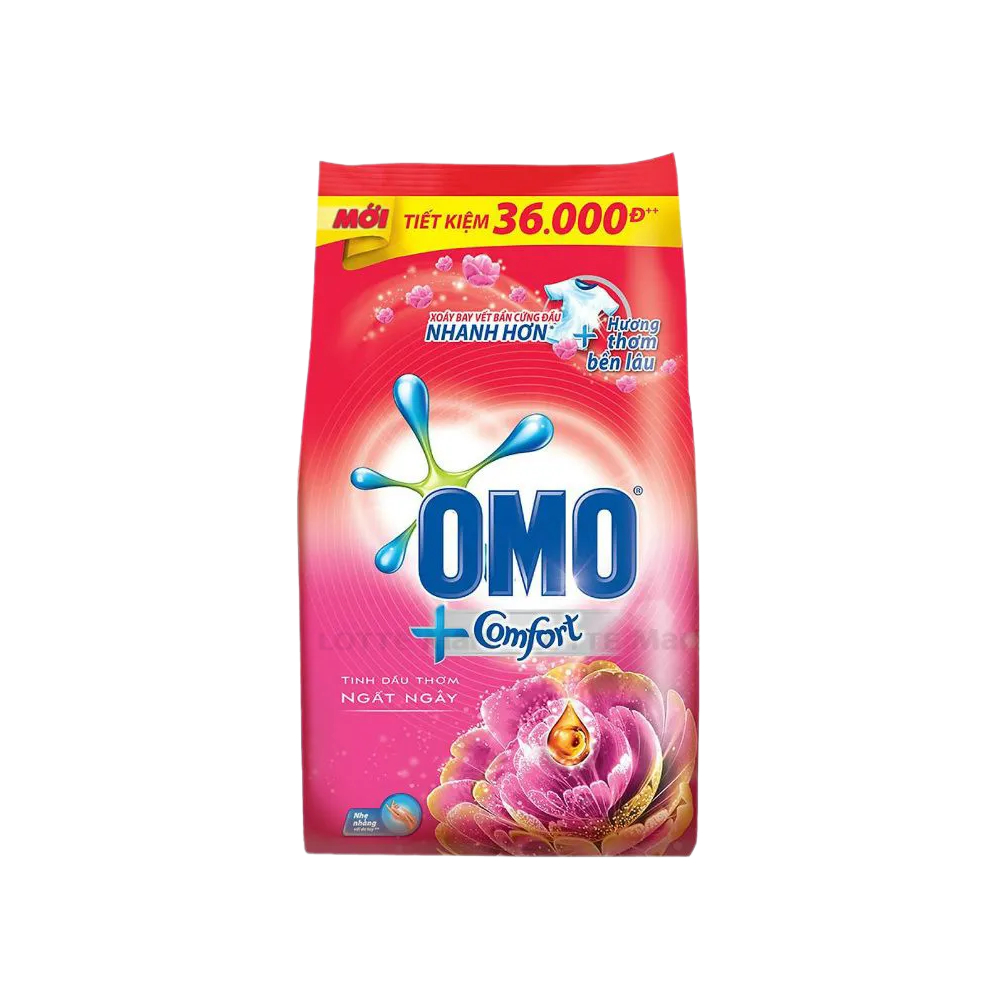 Bột giặt Omo  Comfort tinh dầu thơm hoa hoa hồng ngất ngây   5.1kg