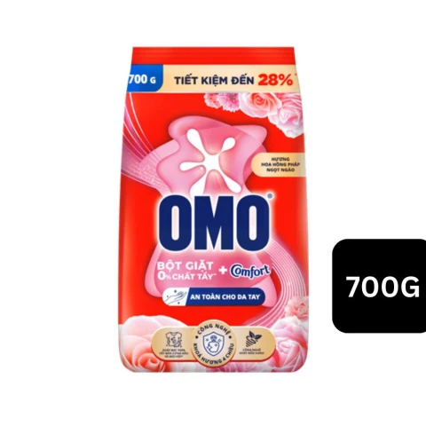 Bột giặt Omo  Comfort tinh dầu thơm hoa hoa hồng ngất ngây   700g