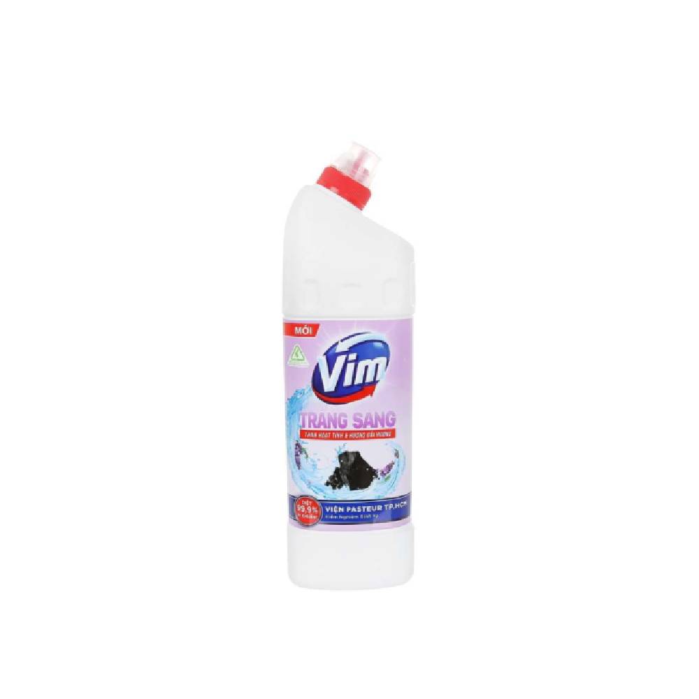 Nước tẩy bồn cầu  Vim trắng sáng Lavender và than hoạt tính 870ml