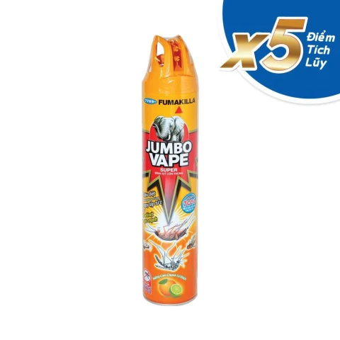 Xịt côn trùng Jumbo Vape hương cam chanh 600ml