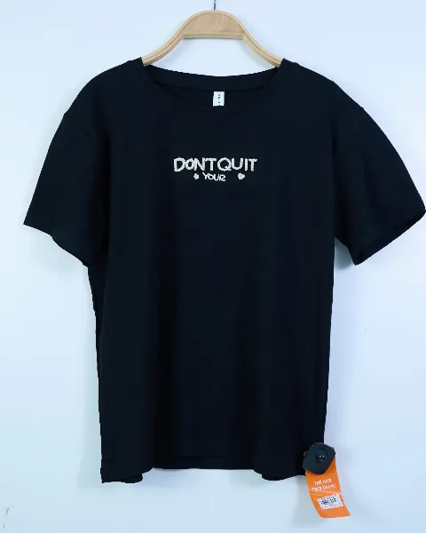 Áo phông nữ cổ tròn 2613 don't trắng SIEU04