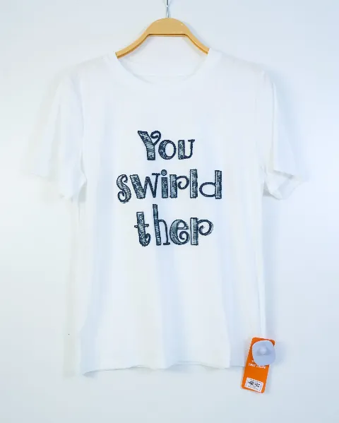 Áo phông nữ cổ tròn chữ You trắng U.Tây